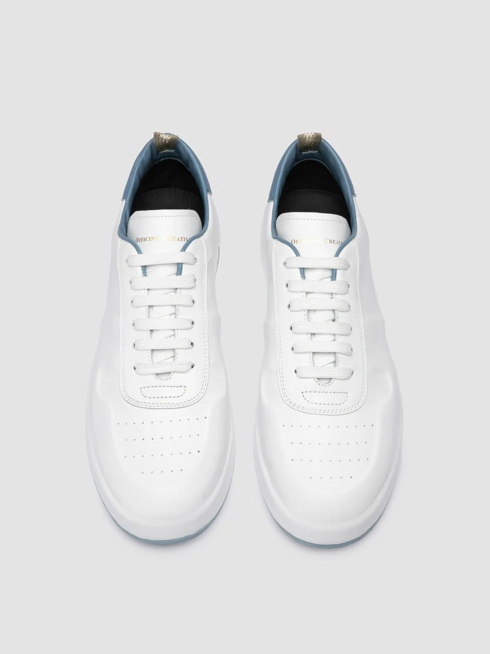 ACE 014 - White Leather Low Top Sneakers - image 2,side view
