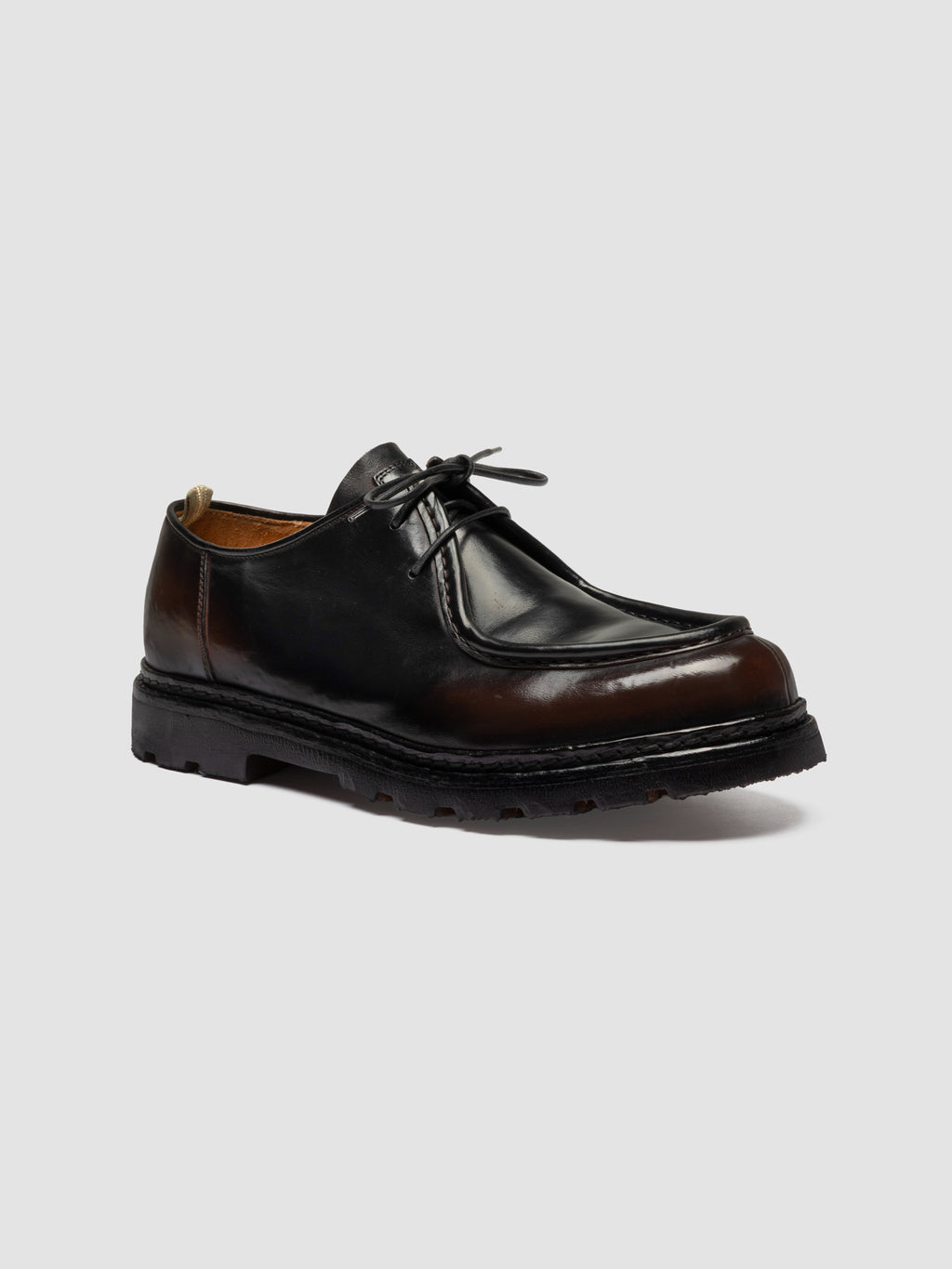 VOLCOV FLEXI 001 - Brown Leather Derby Shoes - image 3,side view