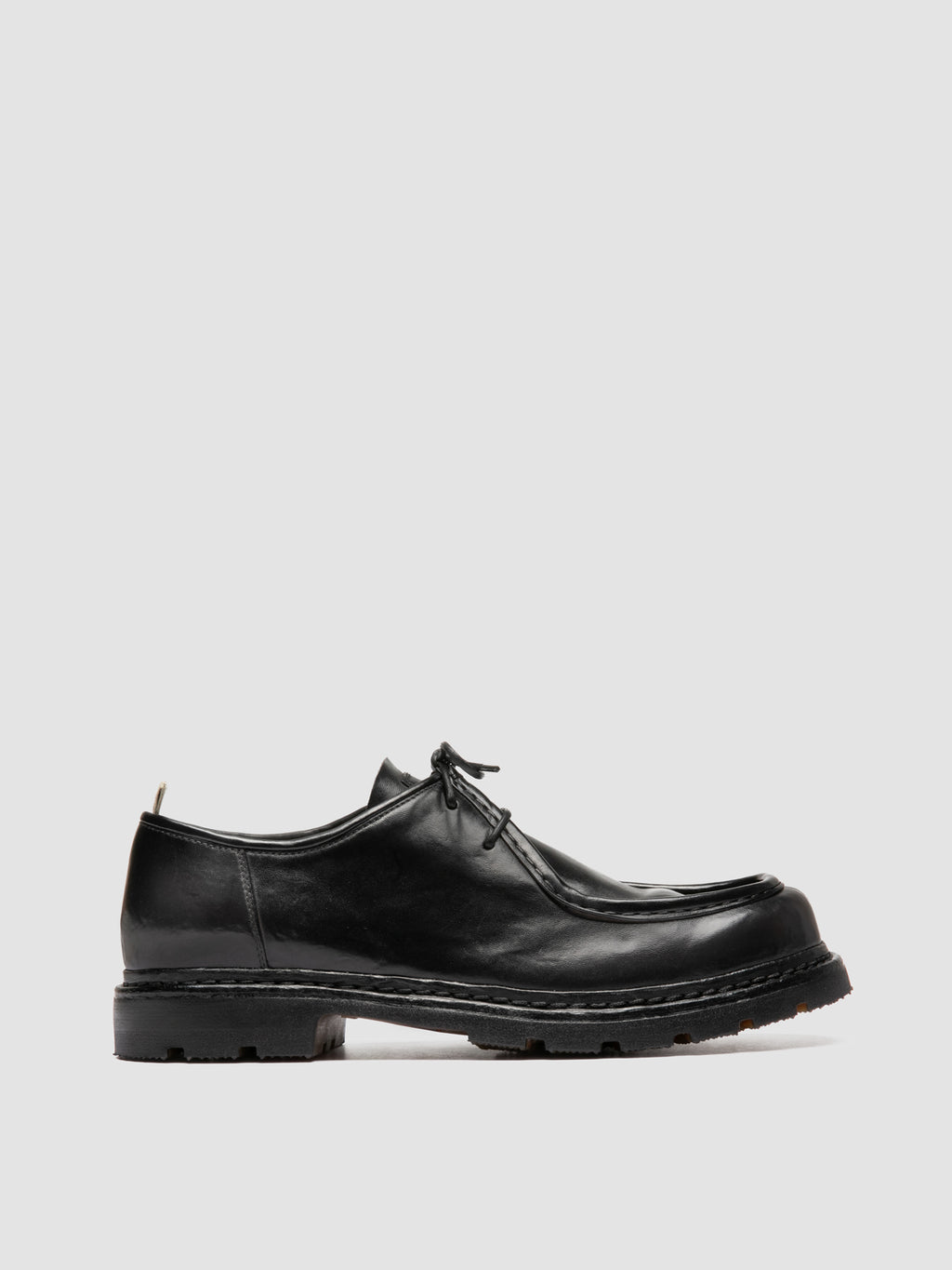 VOLCOV FLEXI 001 - Black Leather Derby Shoes - image 1,side view