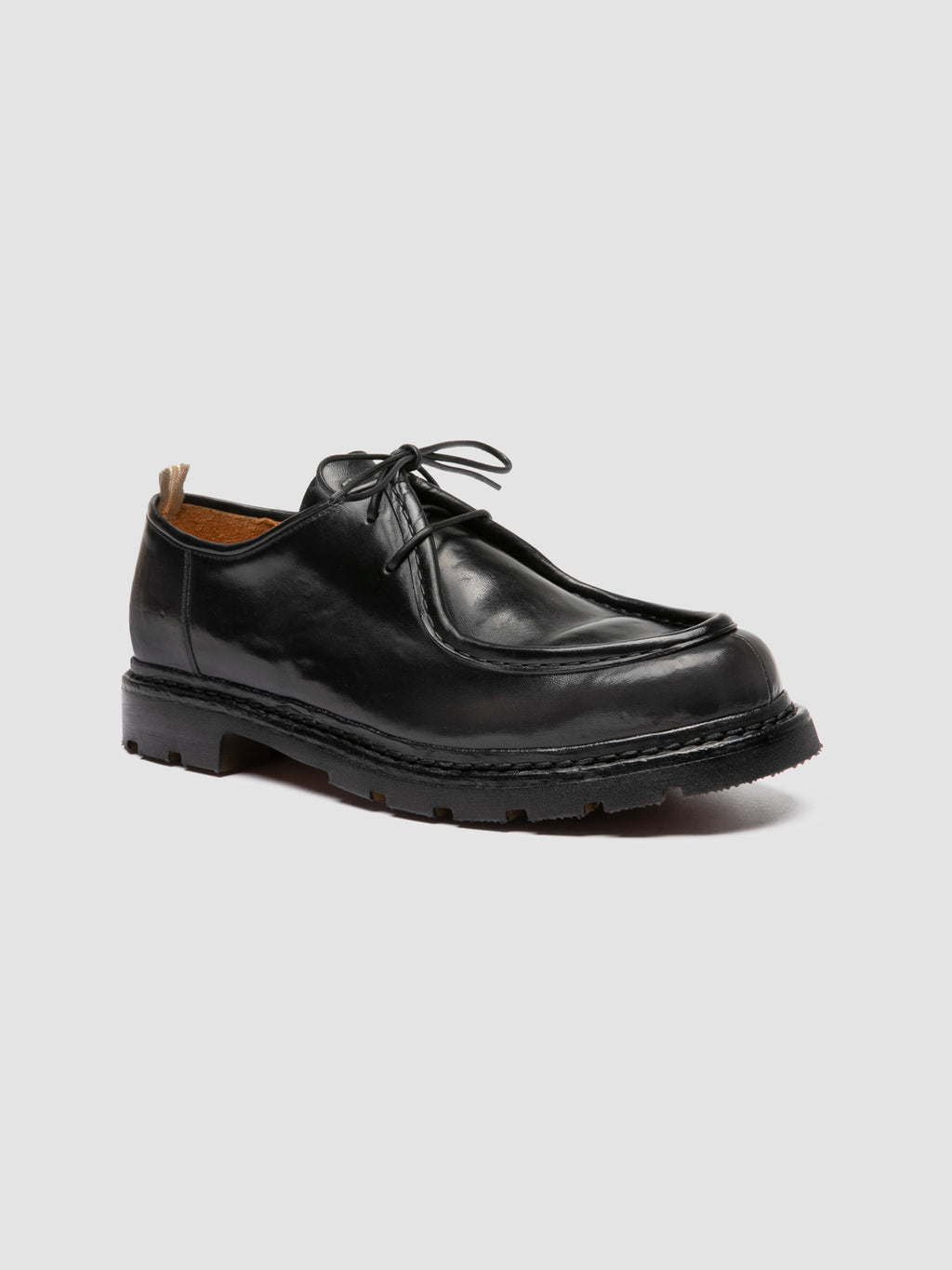 VOLCOV FLEXI 001 - Black Leather Derby Shoes - image 3,side view