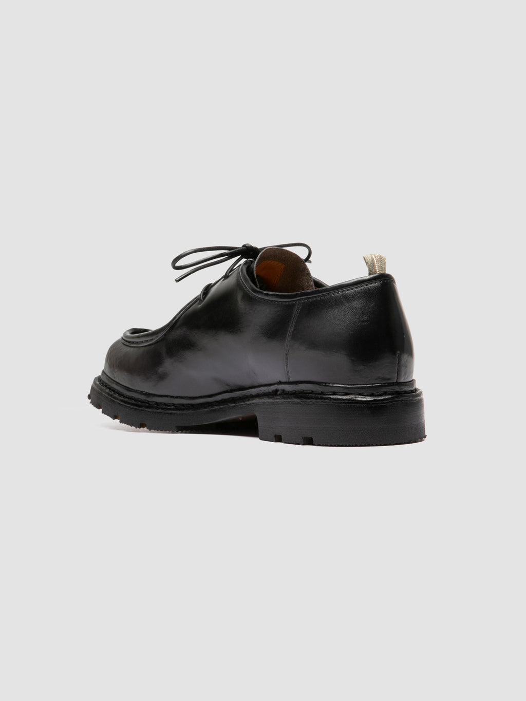 VOLCOV FLEXI 001 - Black Leather Derby Shoes - image 4,side view