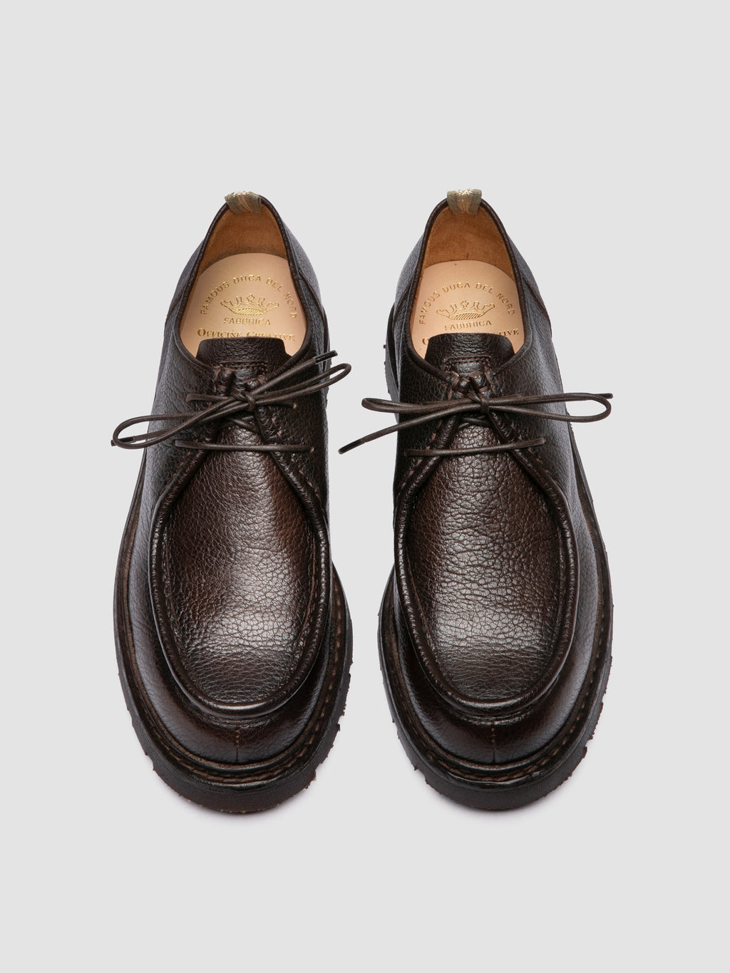 VOLCOV FLEXI 001 - Brown Leather Derby Shoes - image 2,side view