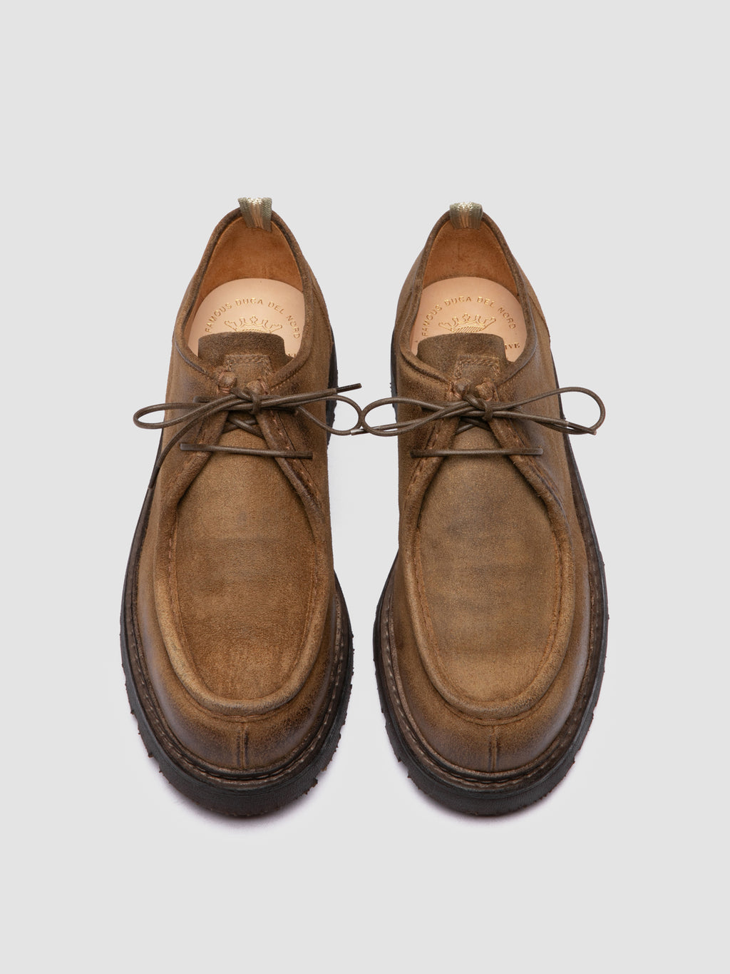 VOLCOV FLEXI 001 - Brown Suede Derby Shoes - image 2,side view