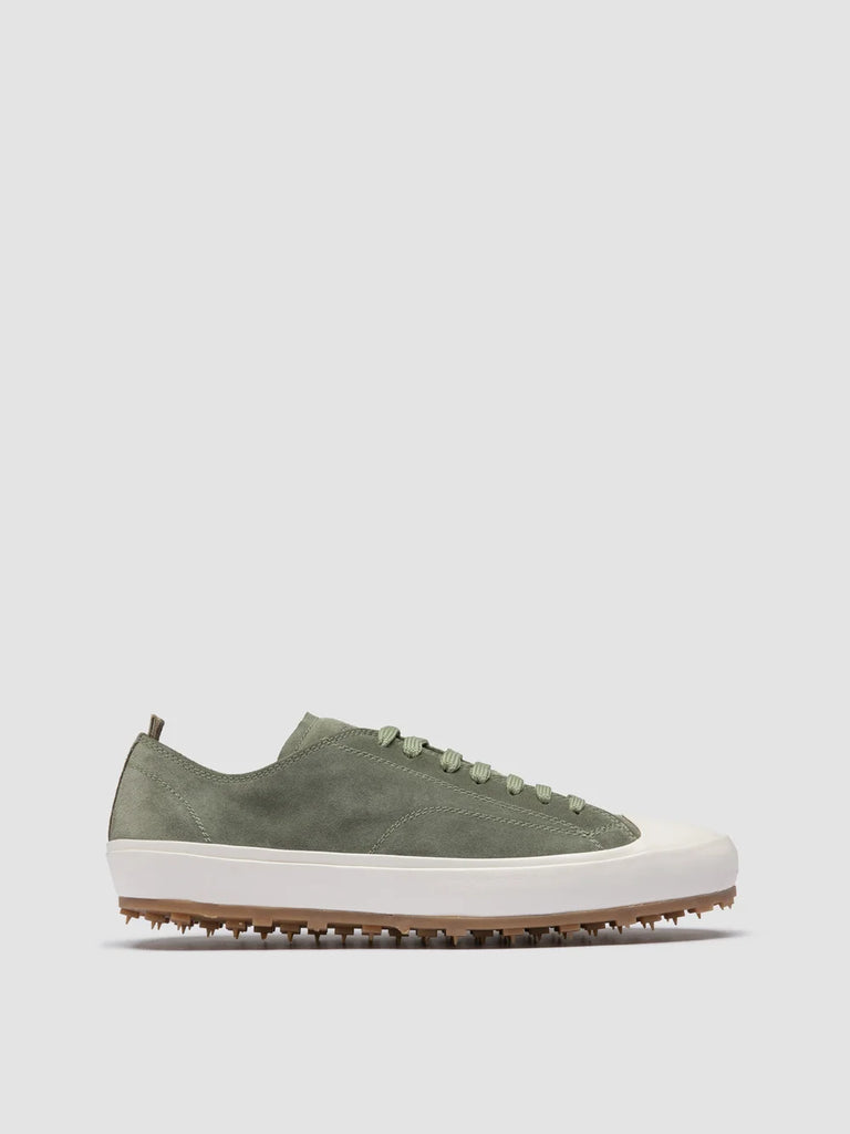 VULCAN 001 - Green Suede Low-Top Sneakers