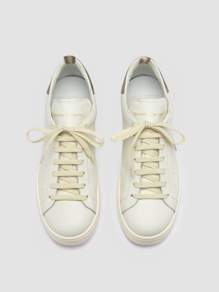 MOWER 002 - White Leather and Suede Low Top Sneakers