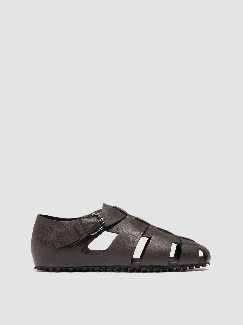 YORGOS 001 - Braune Fischer-Sandalen aus Leder - image 1,side view