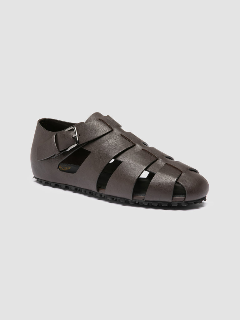 YORGOS 001 - Brown Leather Fisherman Sandals