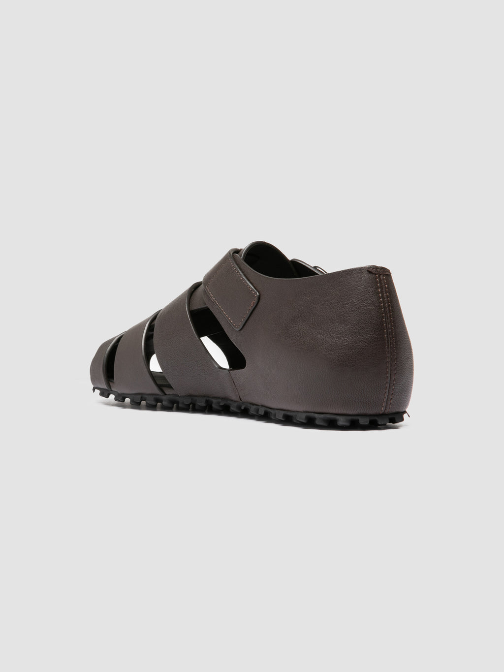 YORGOS 001 - Braune Fischer-Sandalen aus Leder - image 4,side view