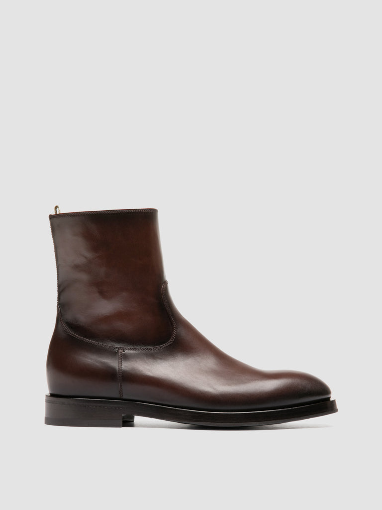 ORTEGA 002 - Brown Leather Zipped Boots