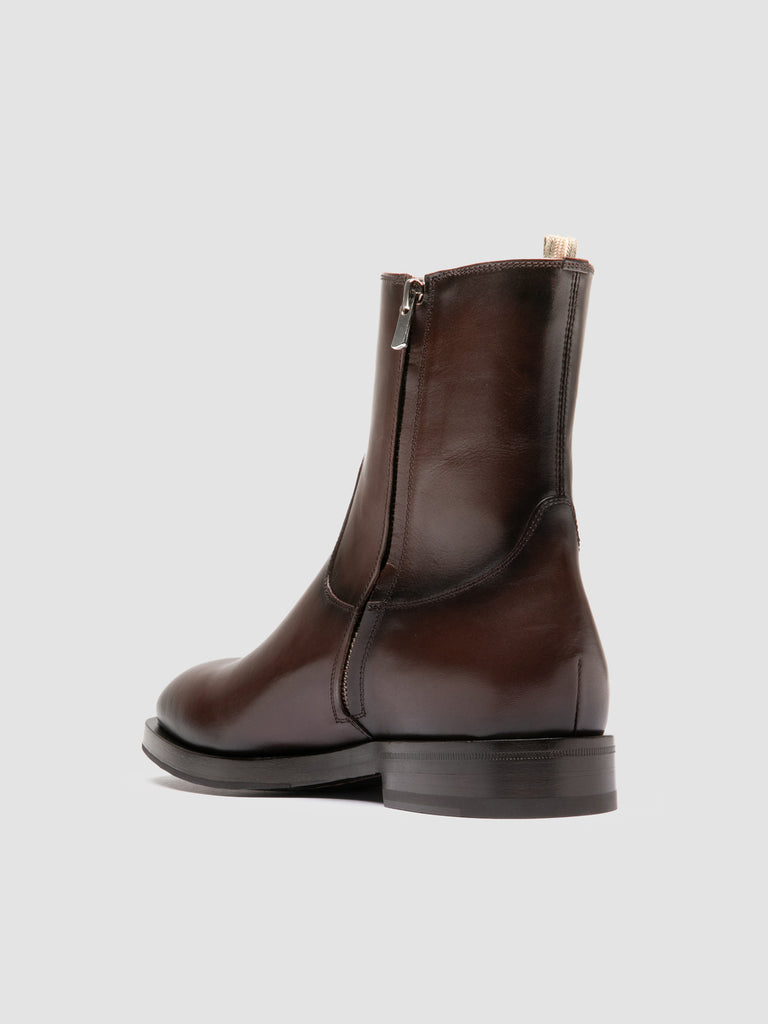ORTEGA 002 - Brown Leather Zipped Boots