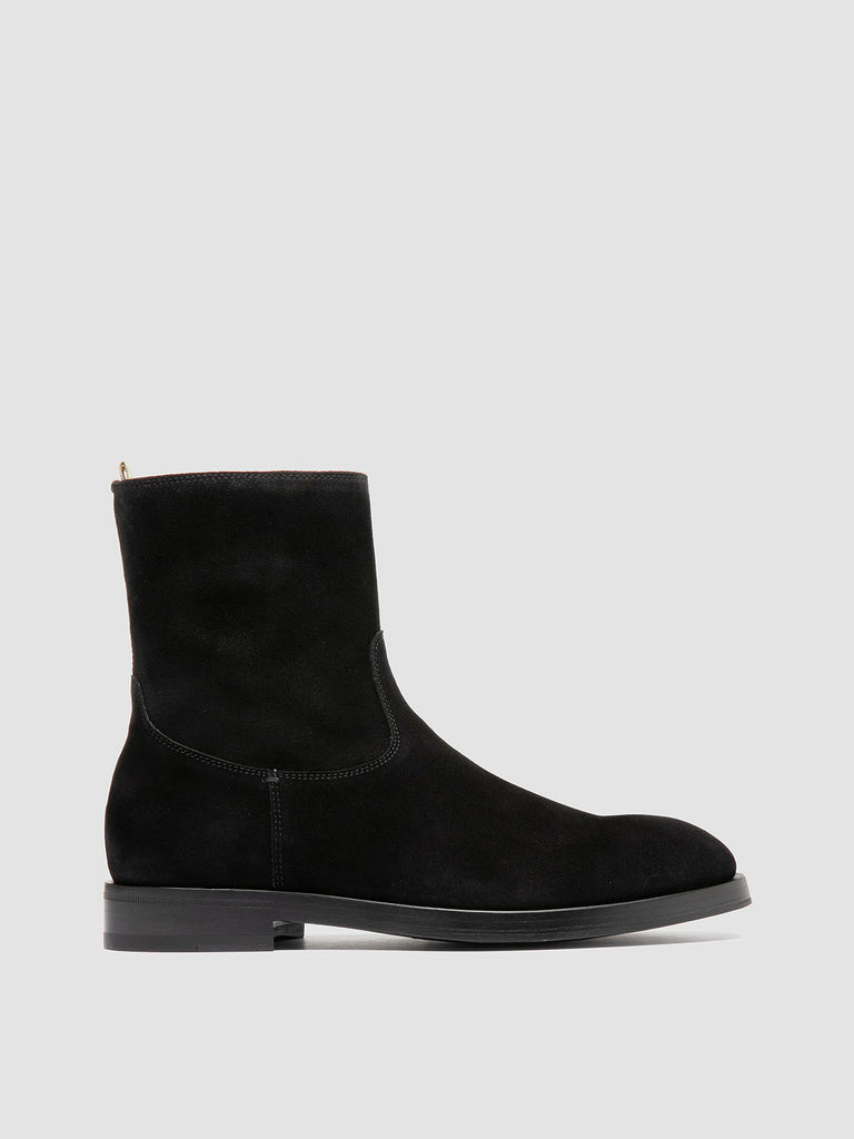 ORTEGA 002 - Black Suede Zipped Boots