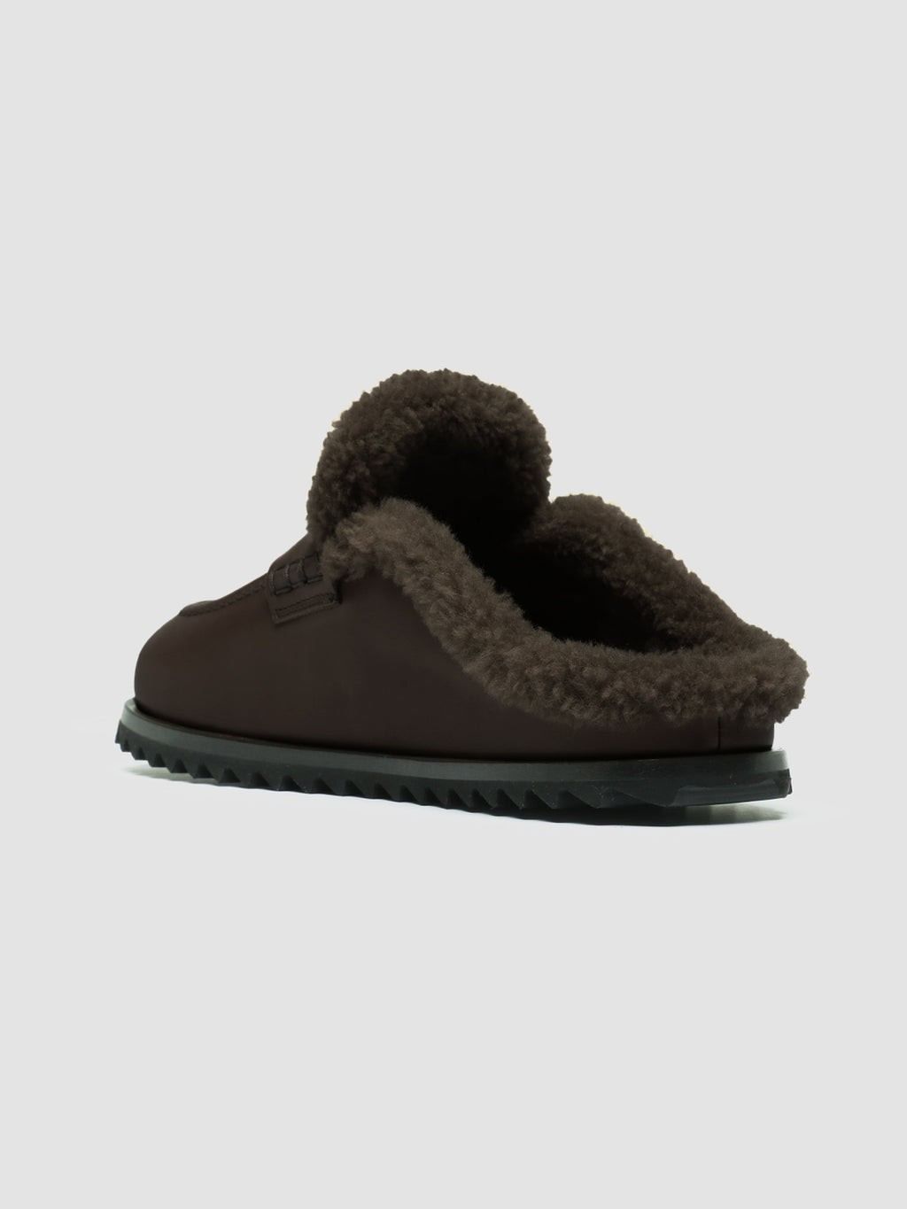 PELAGIE D’HIVER 007 - Brown Leather and Shearling Mules