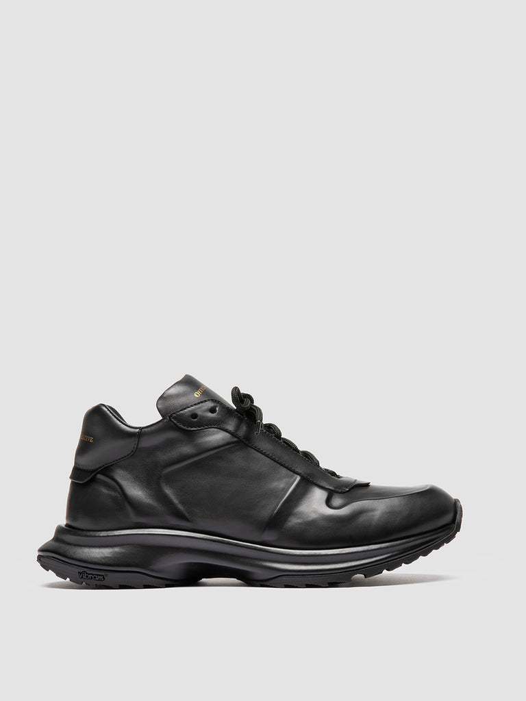 PHASE 001 - Grey Leather Low-Top Sneakers