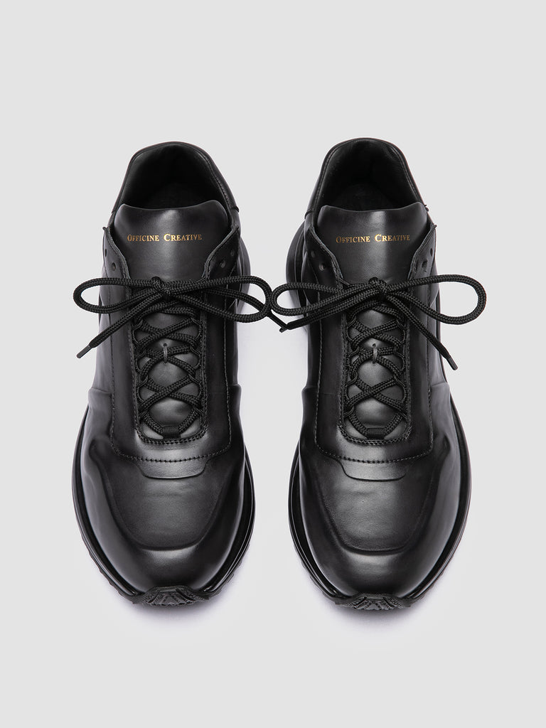 PHASE 001 - Grey Leather Low-Top Sneakers