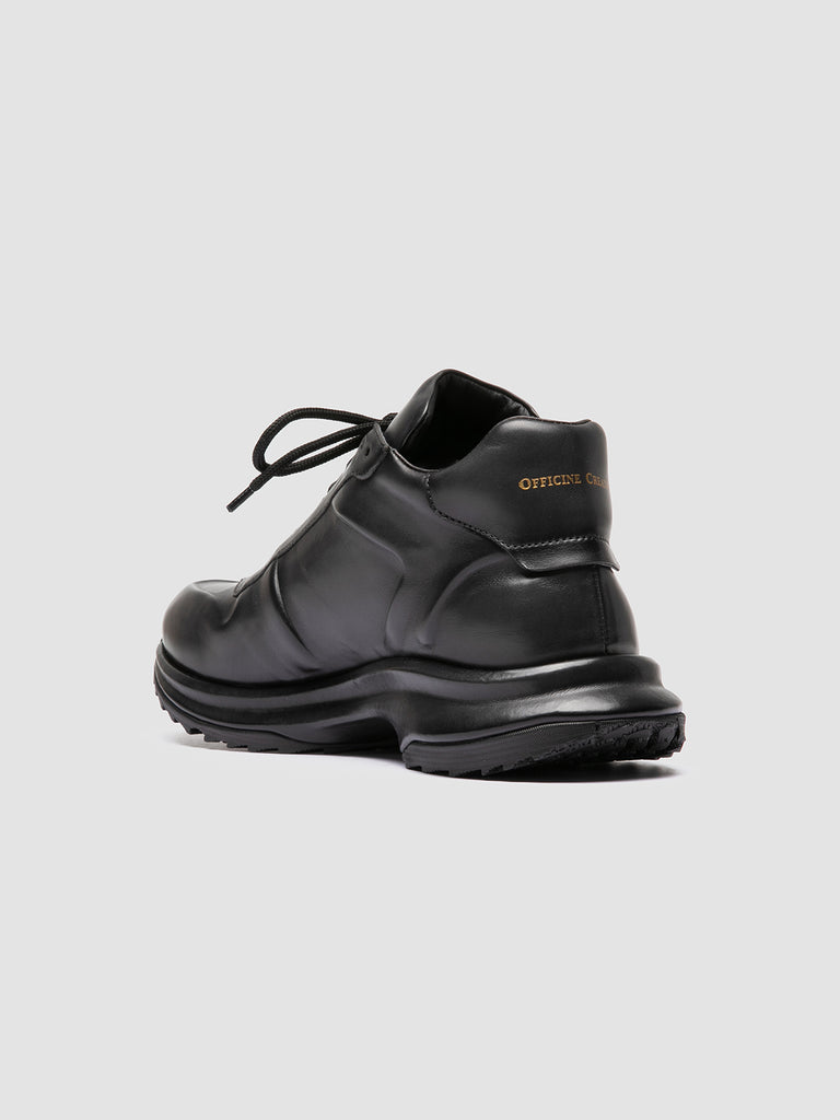 PHASE 001 - Grey Leather Low-Top Sneakers