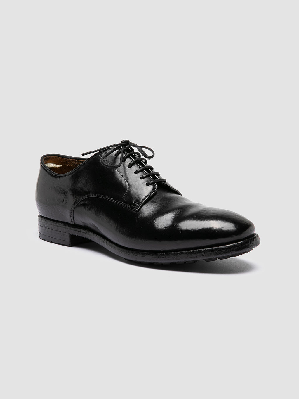 PRINCE 606 - Black Leather Derby Shoes