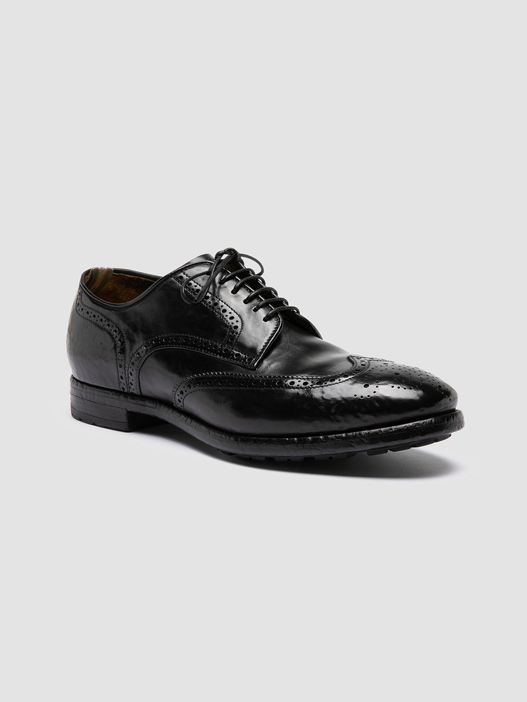 PRINCE 609 - Black Leather Derby Shoes