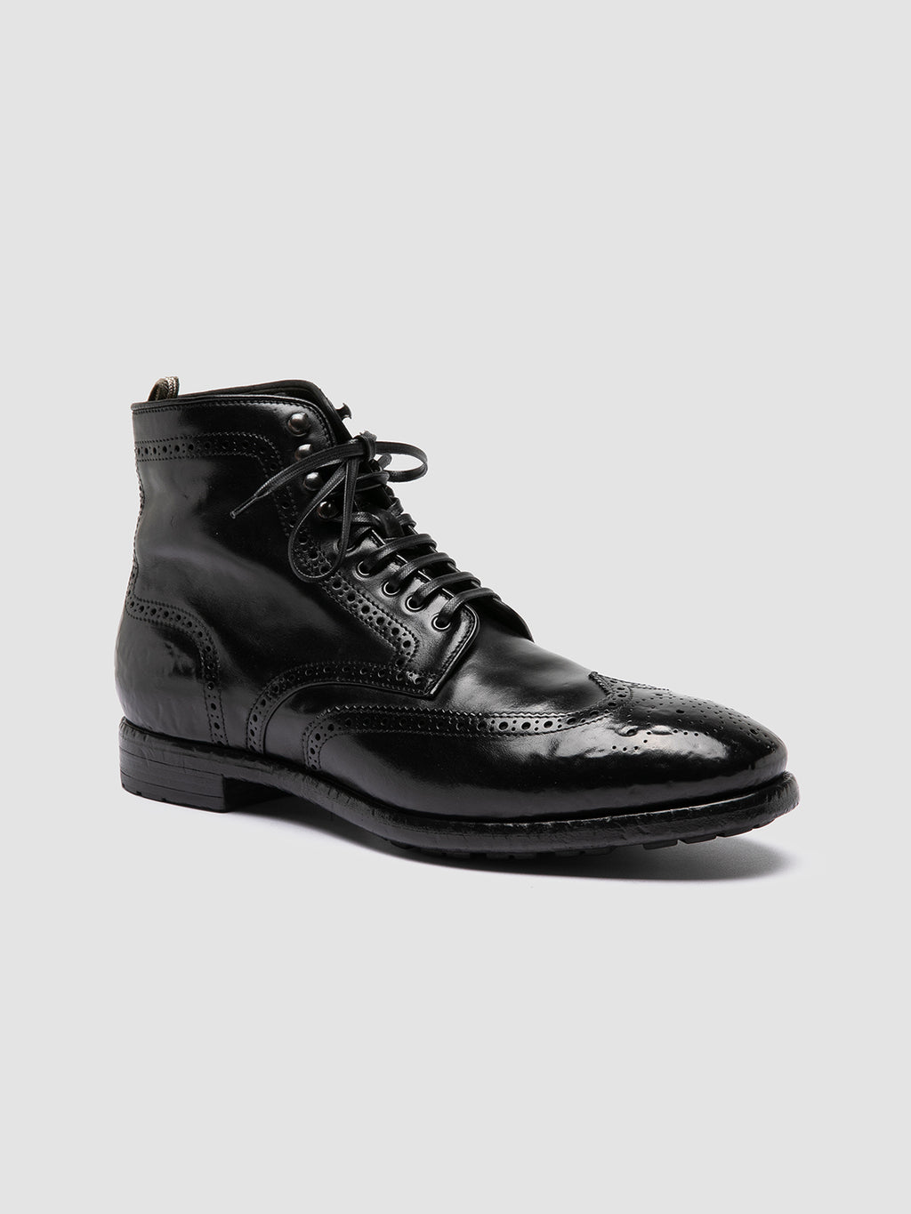 PRINCE 612 - Black Leather Ankle Boots