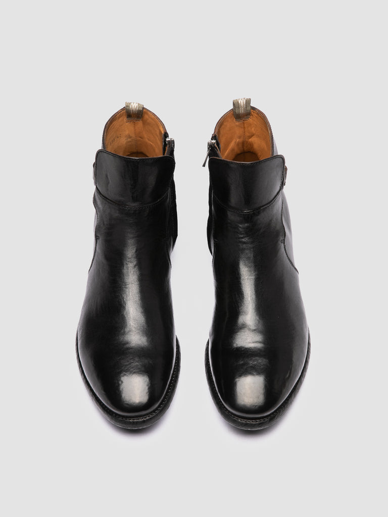 PRINCE 696 - Black Leather Zipped Boots