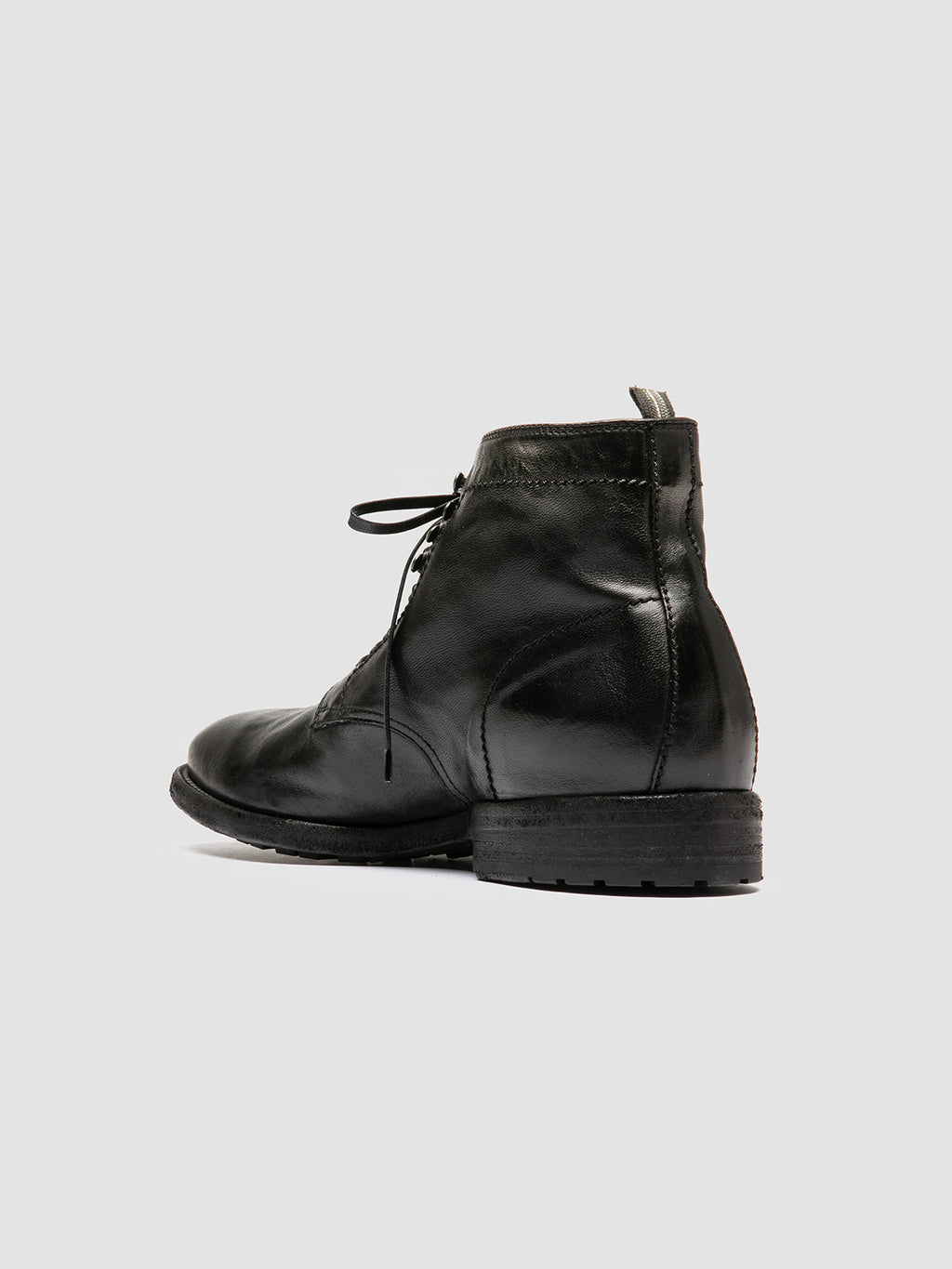 PRINCETON 010 - Black Leather Lace-up Boots