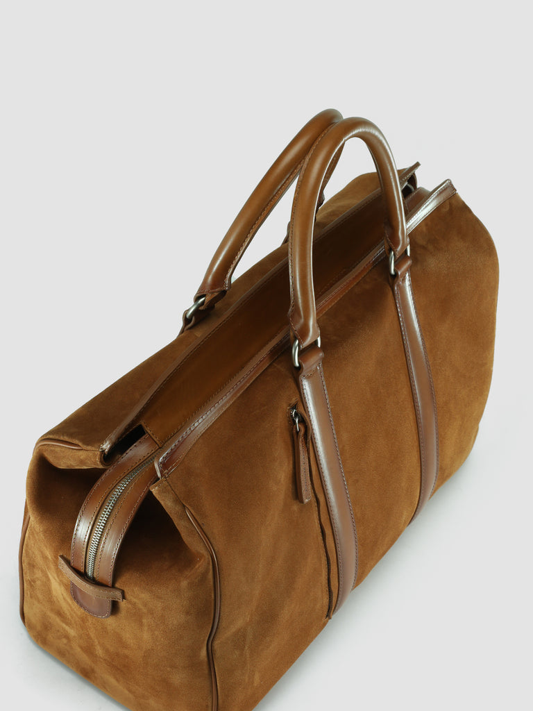 QUENTIN 009 - Brown Suede and Leather Bag