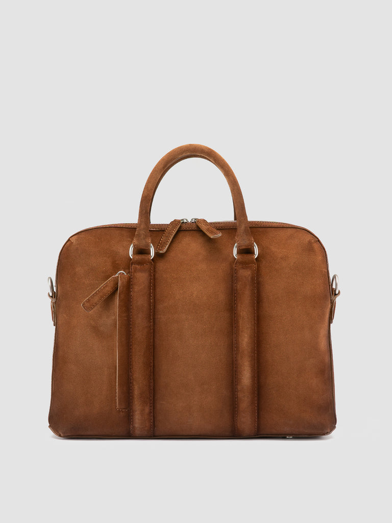 QUENTIN 019 - Brown Suede Briefcase