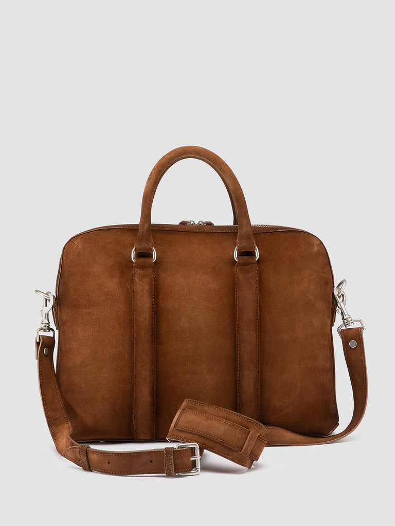 QUENTIN 019 - Brown Suede Briefcase