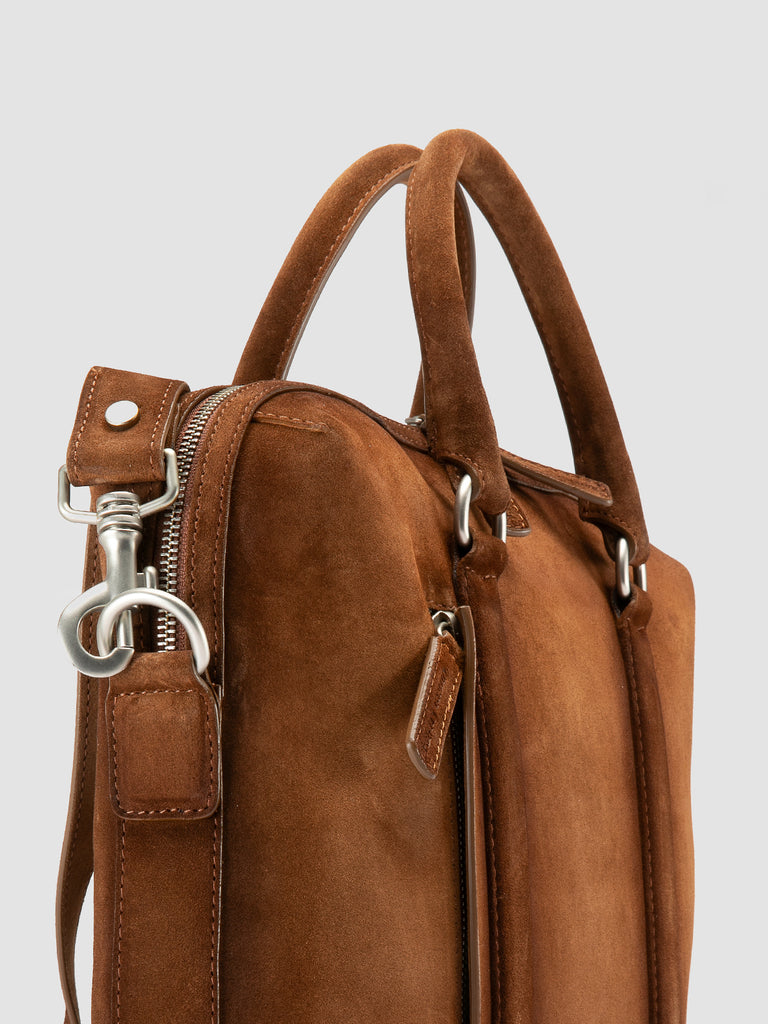 QUENTIN 019 - Brown Suede Briefcase
