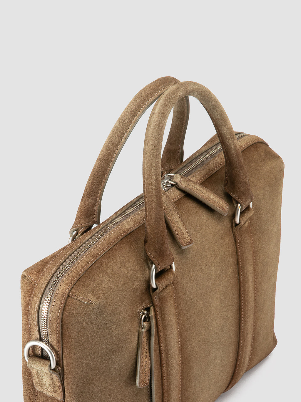 QUENTIN 019 - Taupe Suede Briefcase