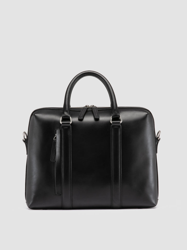 QUENTIN 019 - Black Leather Briefcase