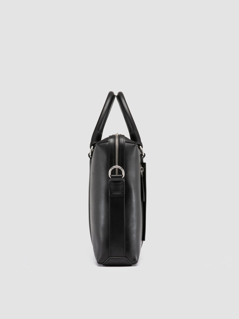 QUENTIN 019 - Black Leather Briefcase