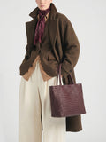 RAQUEL 001 - Burgundy Leather Shoulder Bag - thumb image 2,side view