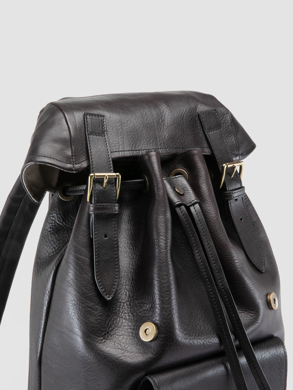 RARE 047 - Black Leather Backpack Officine Creative - 2