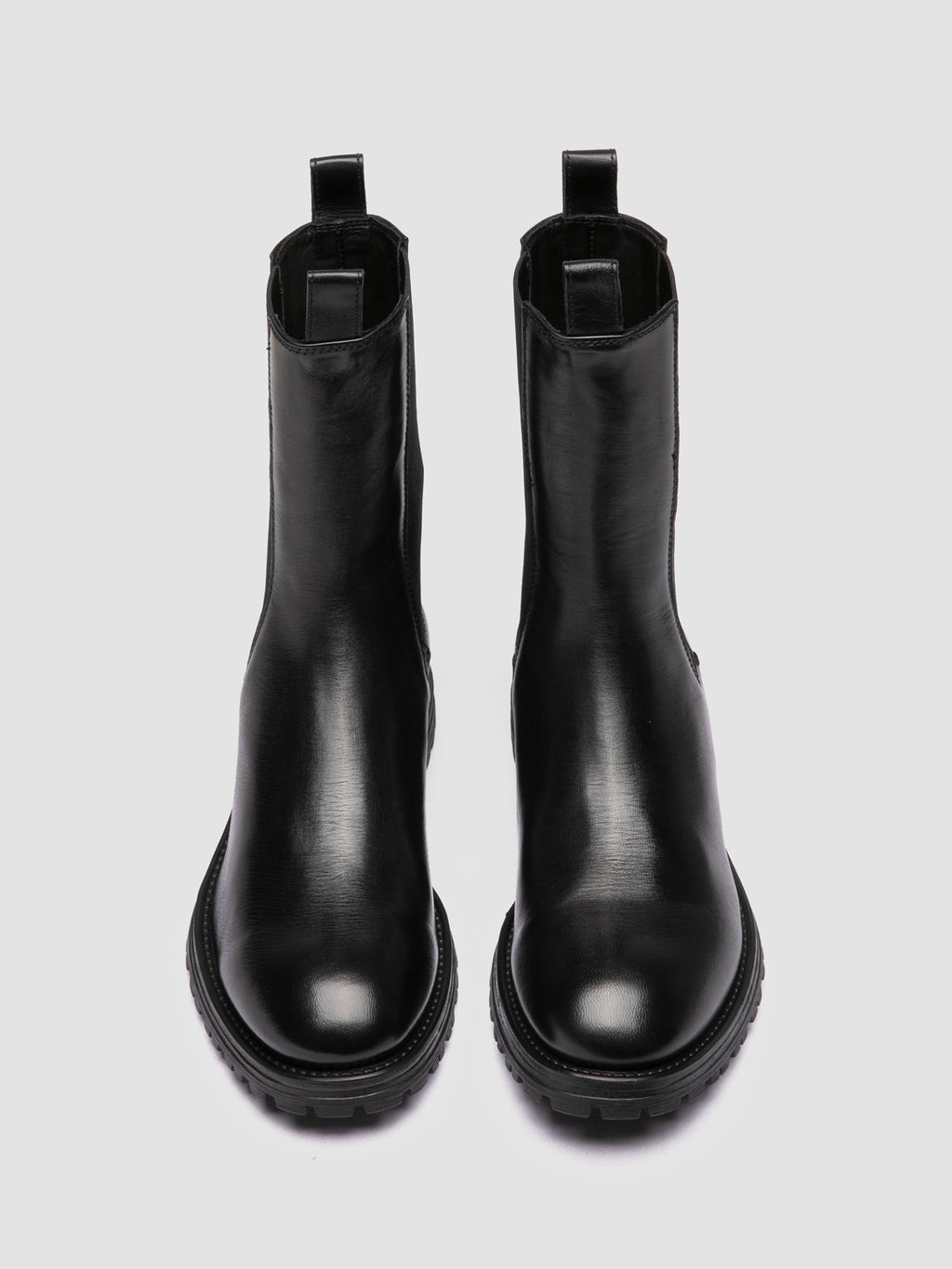 HESSAY RUBBER 008 - Black Leather Chelsea Boots