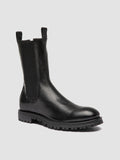 HESSAY RUBBER 008 - Black Leather Chelsea Boots