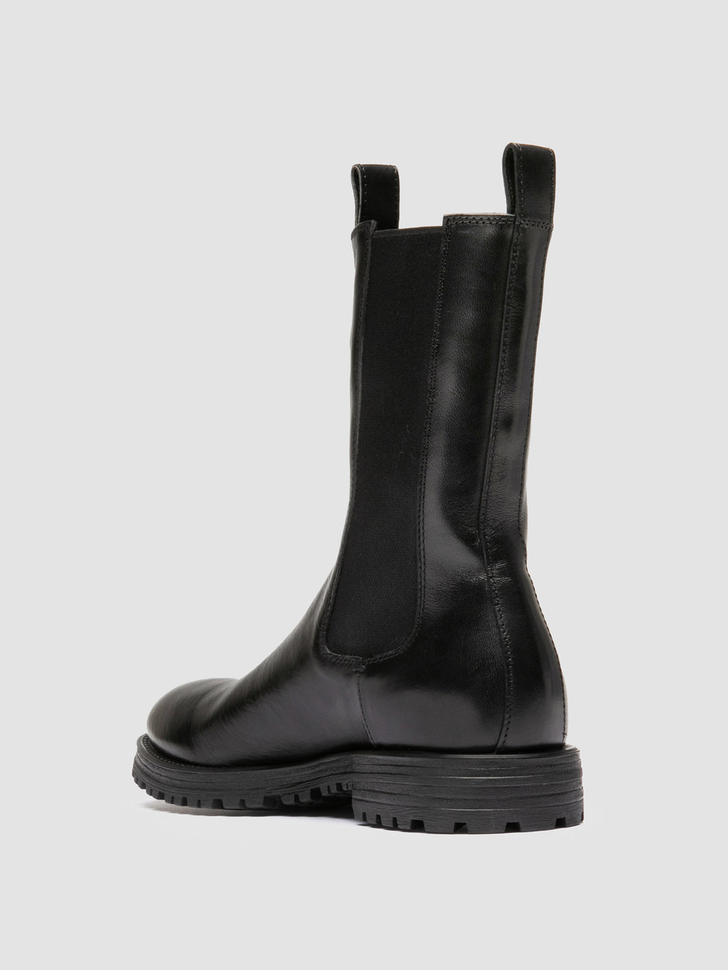 HESSAY RUBBER 008 - Black Leather Chelsea Boots