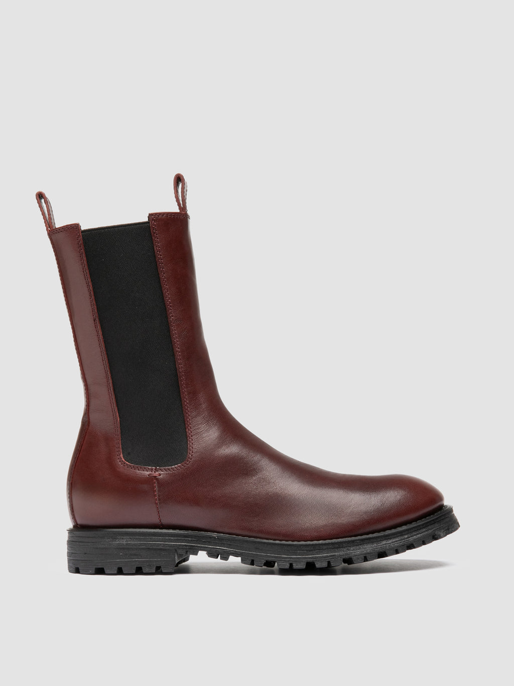 HESSAY RUBBER 008 - Burgundy Leather Chelsea Boots