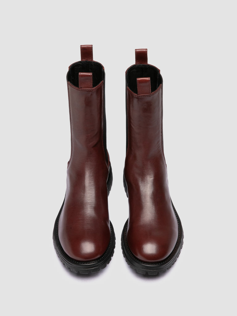HESSAY RUBBER 008 - Burgundy Leather Chelsea Boots