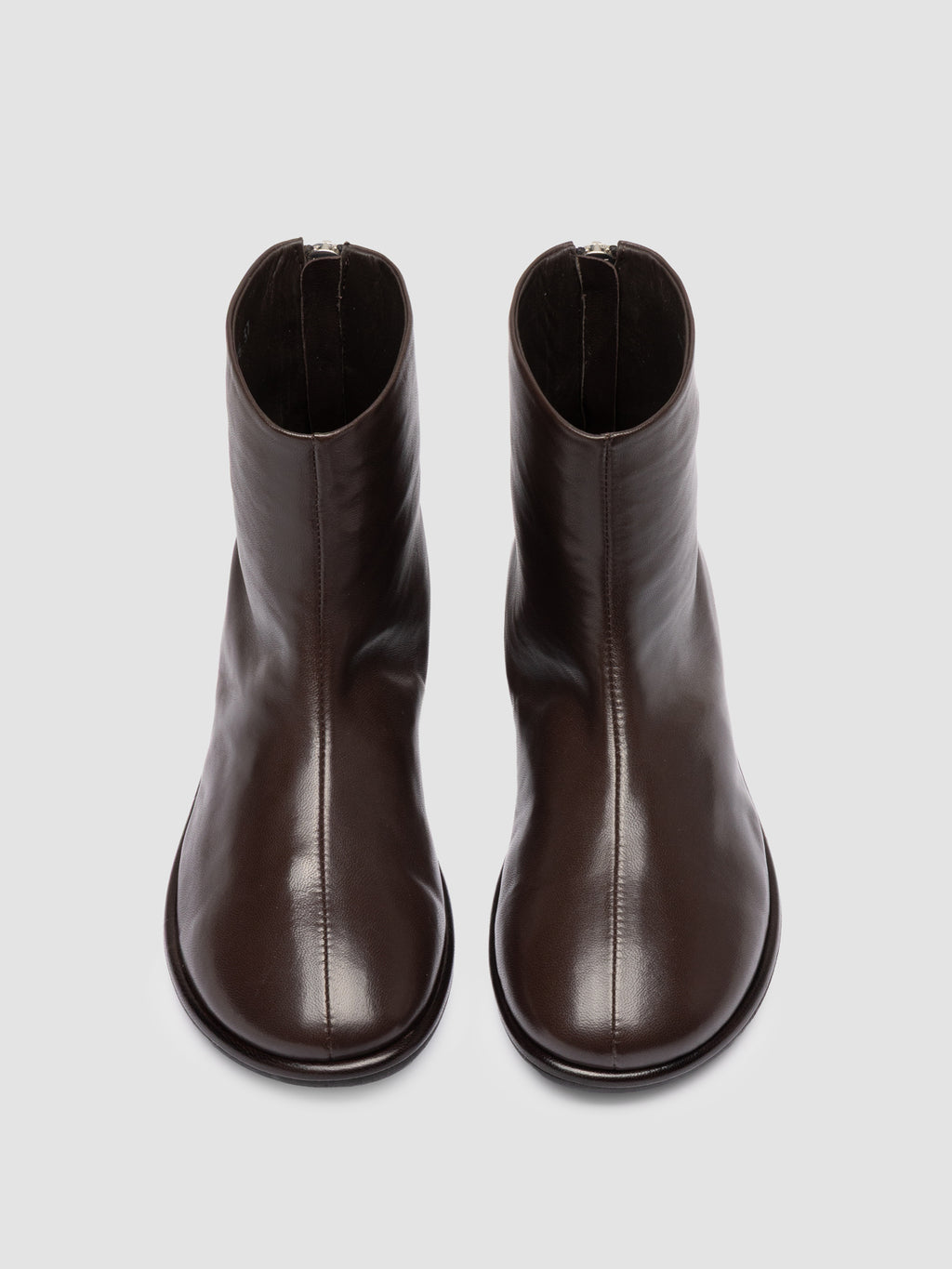 MIENNE 115 - Stivali con Zip in Pelle Marrone - image 2,side view