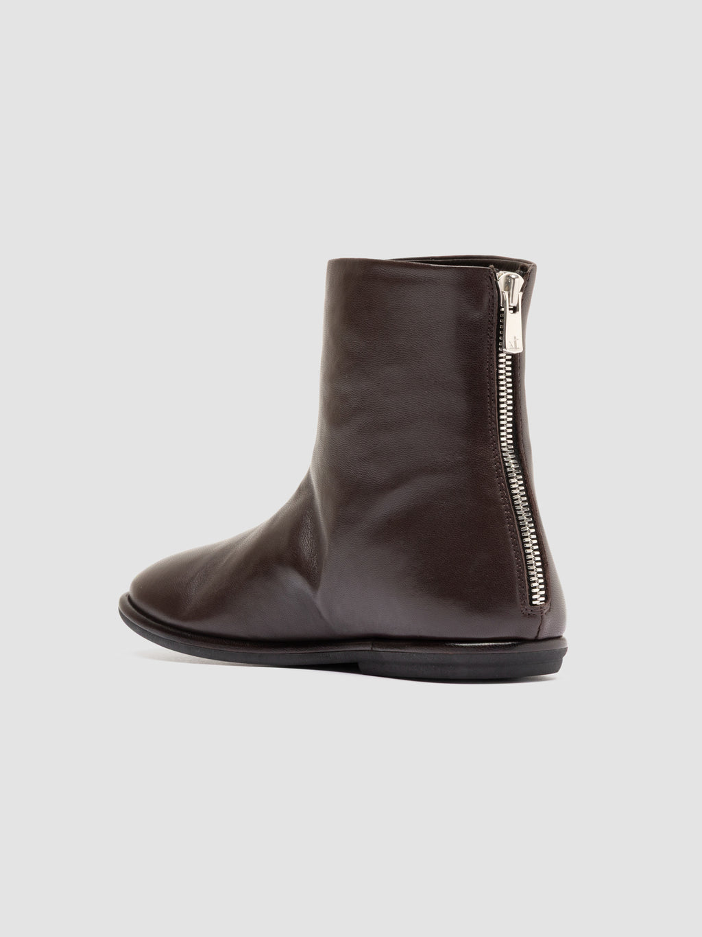 MIENNE 115 - Stivali con Zip in Pelle Marrone - image 4,side view