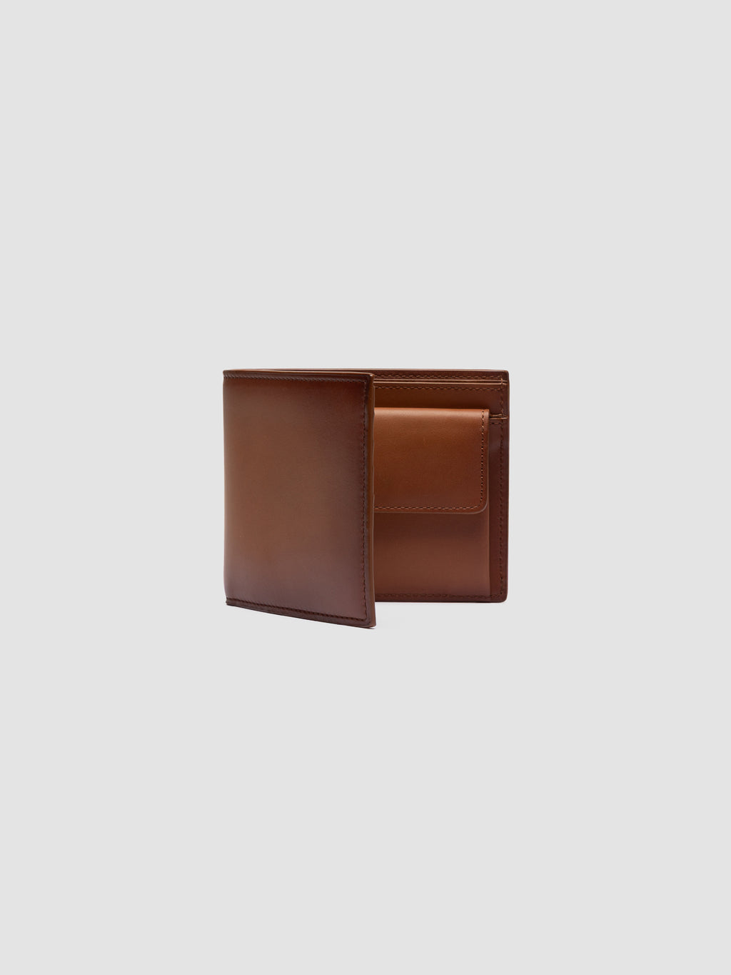 BOUDIN 02 - Brown Leather Bifold Wallet - image 4,side view