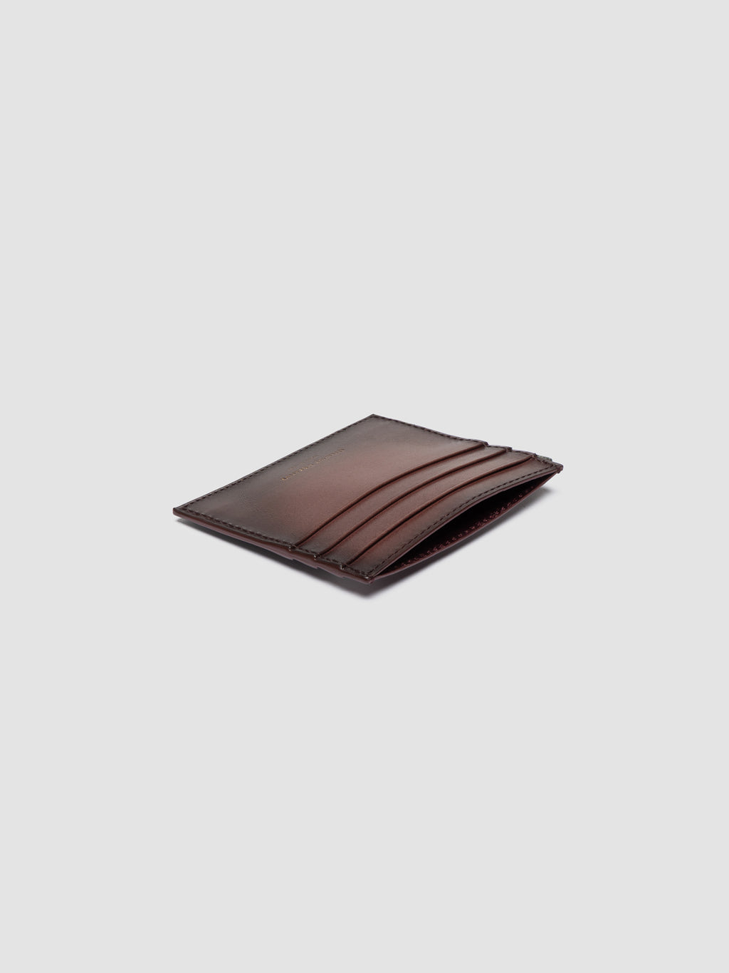 BOUDIN 22 - Burgundy Leather Card Holder - image 3,side view