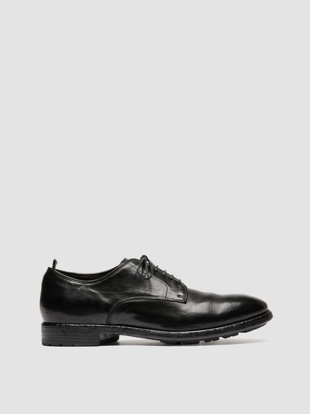 PRINCE 606 - Black Leather Derby Shoes