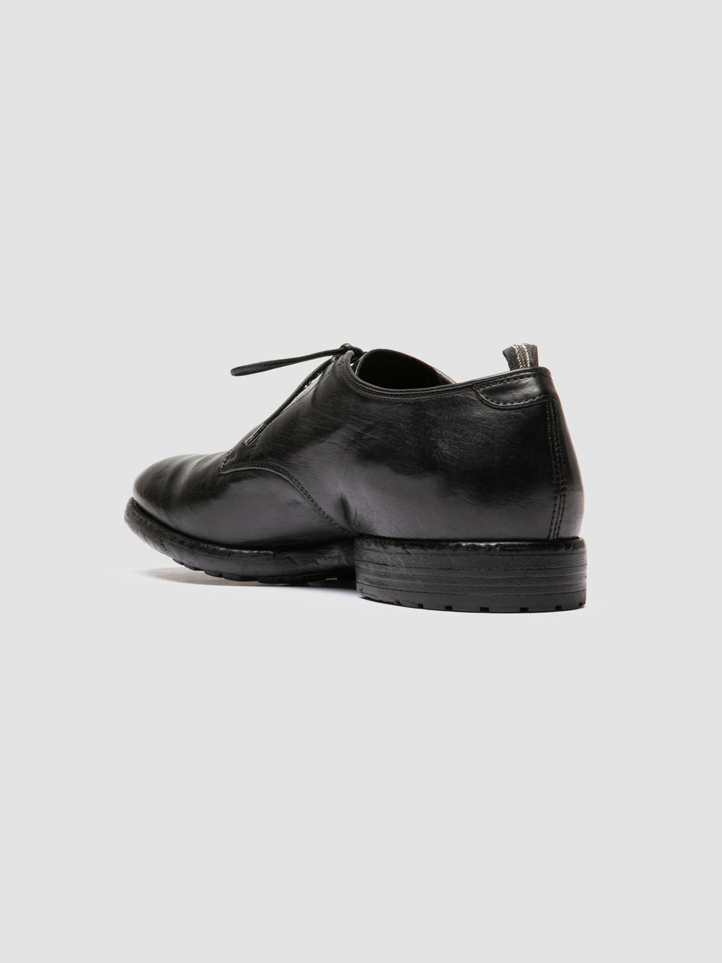 PRINCE 606 - Black Leather Derby Shoes