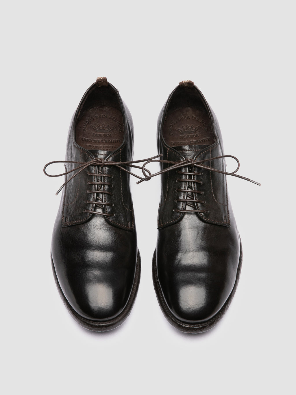 PRINCE 606 - Brown Leather Derby Shoes