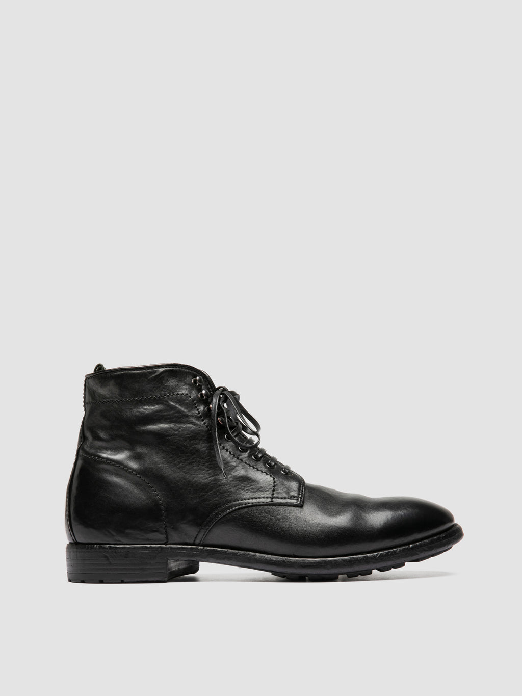 PRINCE 610 - Black Leather Lace Up Boots