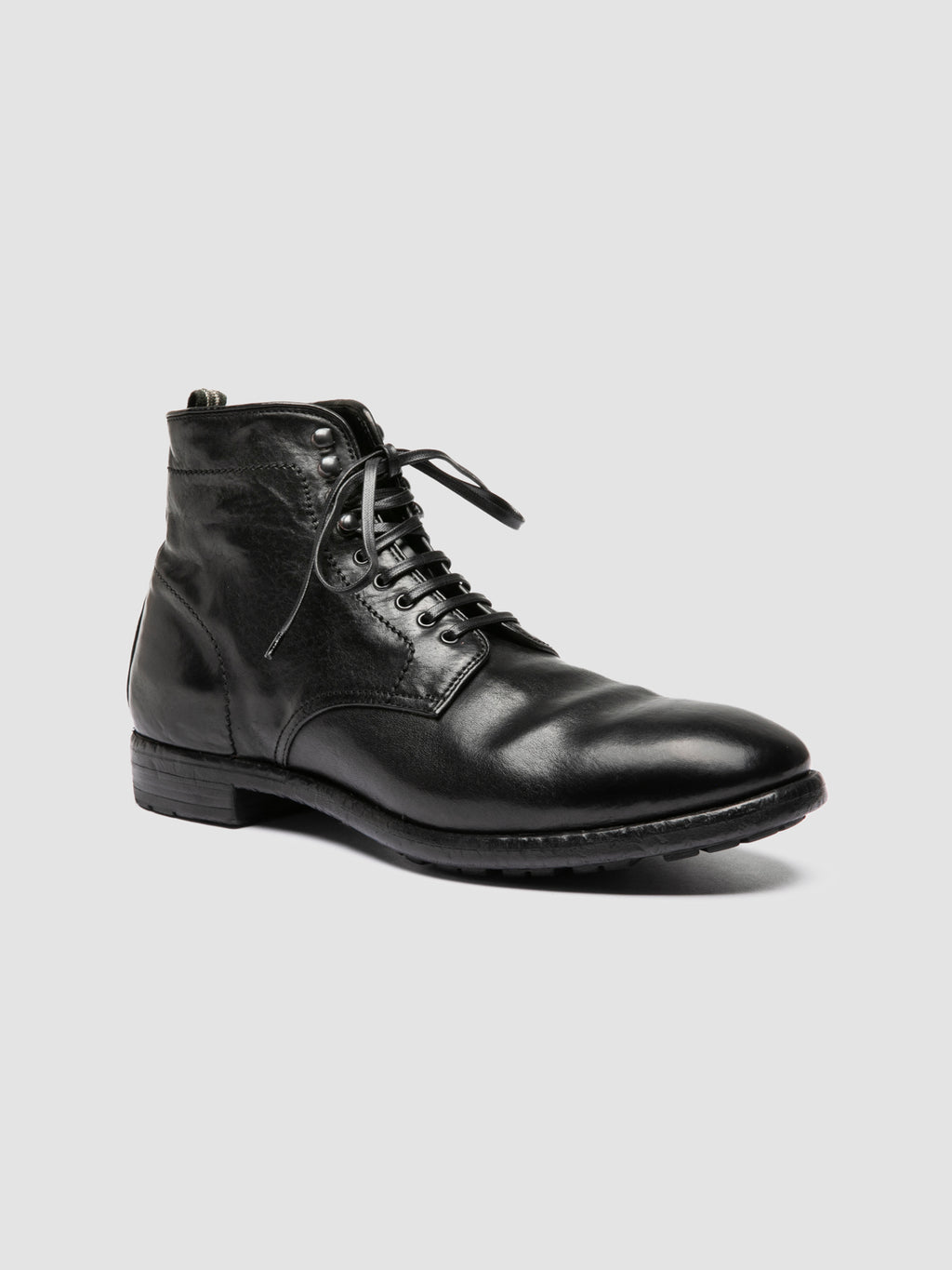 PRINCE 610 - Black Leather Lace Up Boots