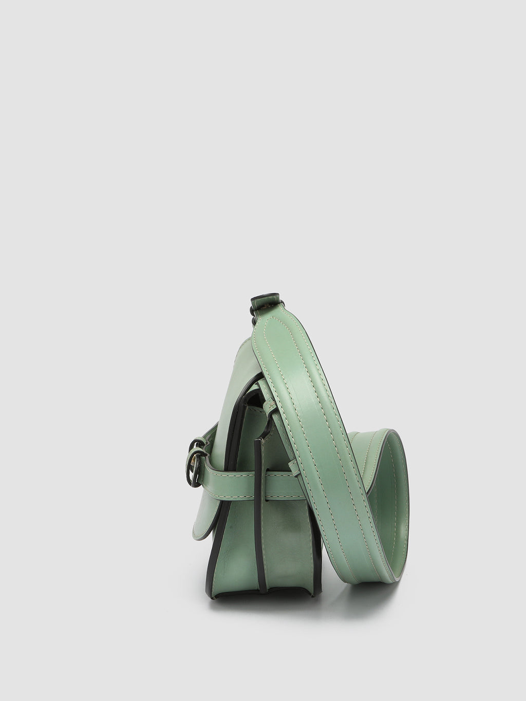 SADDLE 010 - Green Leather Crossbody Bag