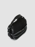 SADDLE 011 - Black Leather and Suede Crossbody Bag