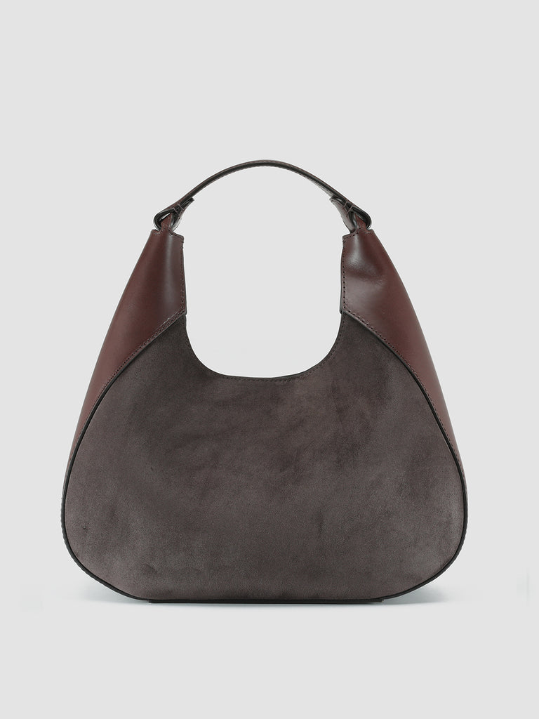 SADDLE 014 - Brown Leather and Suede Handle Bag